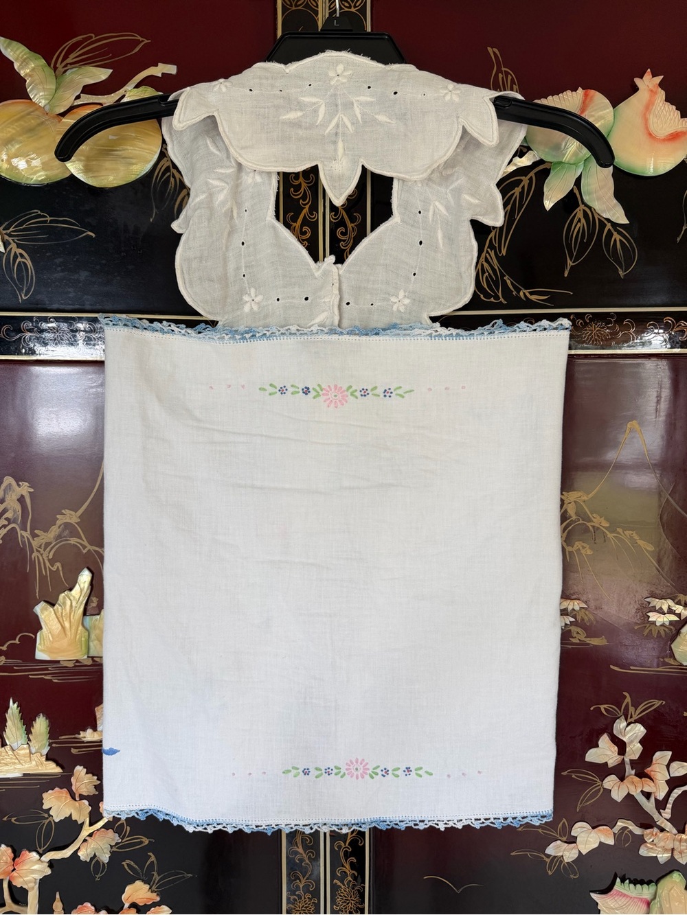 Vintage linen + cotton hand embroidered top - Picture 9 of 14